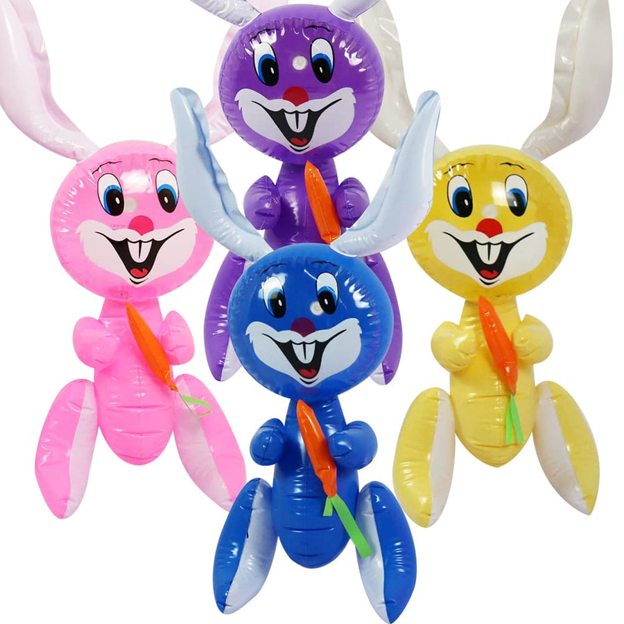 ArtCreativity Easter Bunny Rabbit with Carrot Inflatable, Indoor and Outdoor Easter Decorations, Egg Hunt Supplies for Easter Basket Stuffers, Party Favors, 4 Colors ((Easter) Bunny Inflatable)