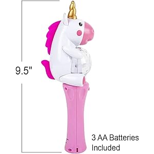 ArtCreativity 9.5 Inch Light Up Unicorn Spinning Wand - Cute Princess Wand with Spinning LEDs - Fun Pretend Play Prop - Batteries Included - Best Birthday Gift for Girls and Boys