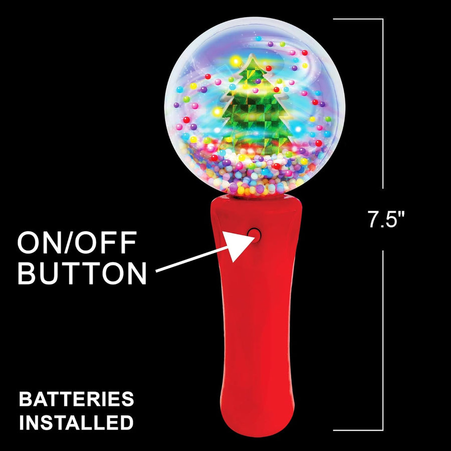 Christmas Light Up Spinner Wand - 7.5 Inch LED Spinner Toy Wand with Batteries Included - Sensory Toys for Kids with Autism