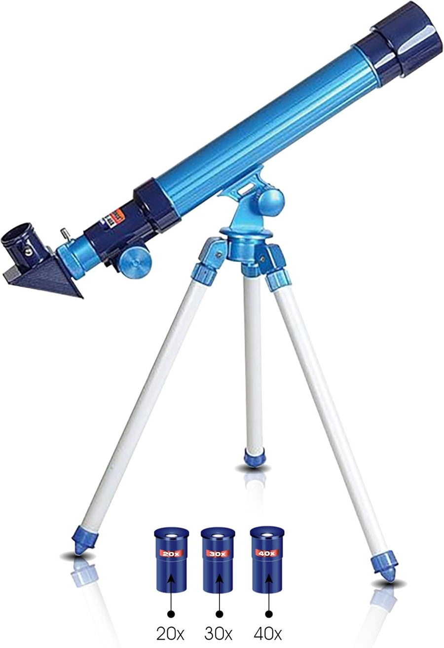 Telescope for Kids by ArtCreativity - Set Includes 3 Magnification Lenses, Diagonal Mirror, and Tripod Stand - Easy to Focus - Great Children’s Educational Science - Microscope Toy for Boys and Girls