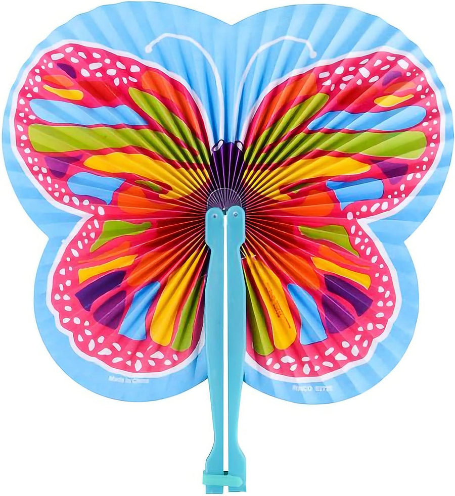9.5 Inch Handheld Butterfly Folding Fans - Pack of 12