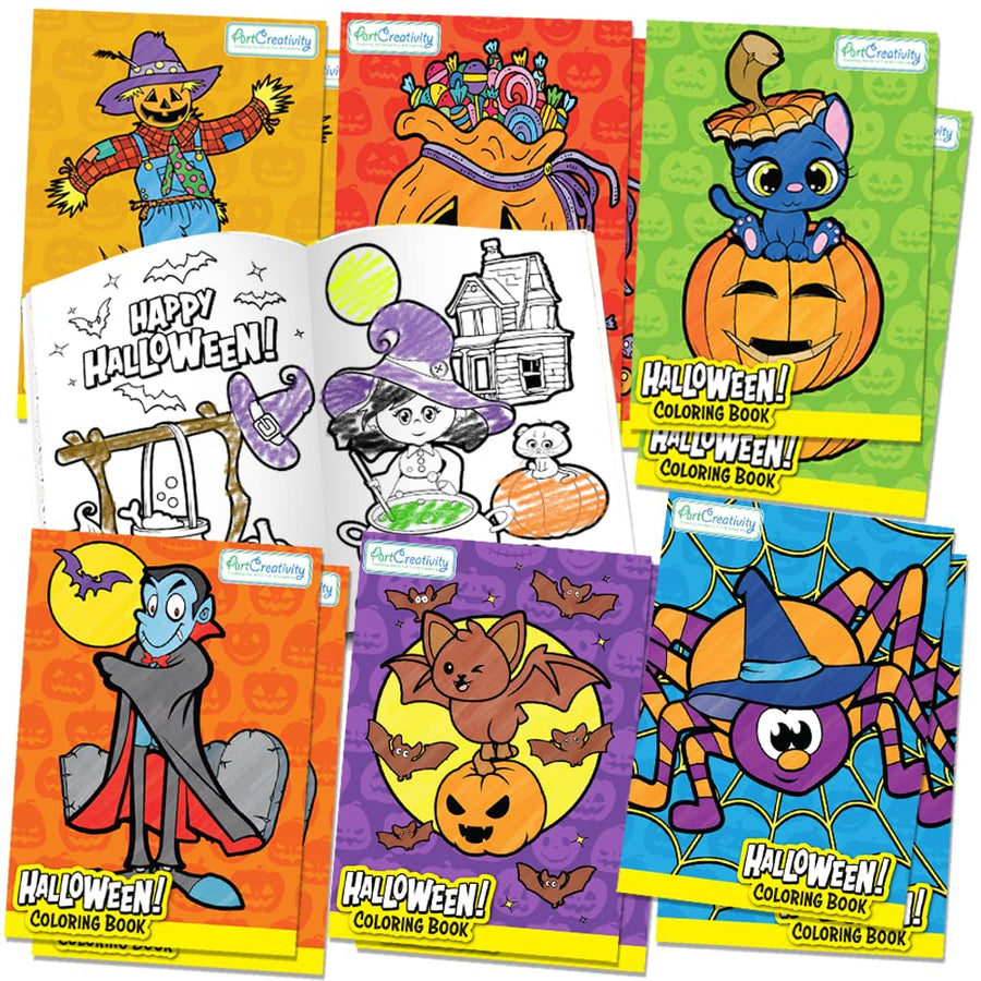 Halloween Coloring Books for Kids - 12 Pack 5 x 7 Inches Mini Coloring Book - Fun Halloween Treats Prizes - Favor Bag Filler - Halloween Party Favors - Halloween Gifts For Kids