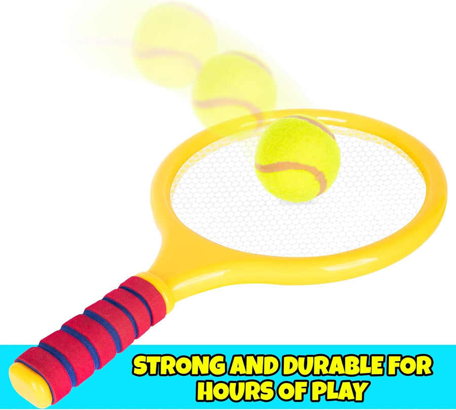 ArtCreativity Kids Badminton Rackets Set - 9 Piece Badminton Set with 2 Rackets, 2 Bridies, 2 Soft Balls, 2 Tennis Balls, and Storage Bag - Toy Badminton and Tennis Rackets for Kids with Accessories