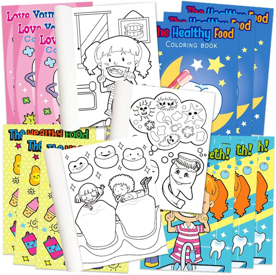 ArtCreativity Dental Coloring Books for Kids, Set of 20, 5 x 7 Inch Small Color Booklets, Dentist Office Giveaways, Favor Bag Fillers, Birthday Party Supplies, Art Gifts for Boys and Girls
