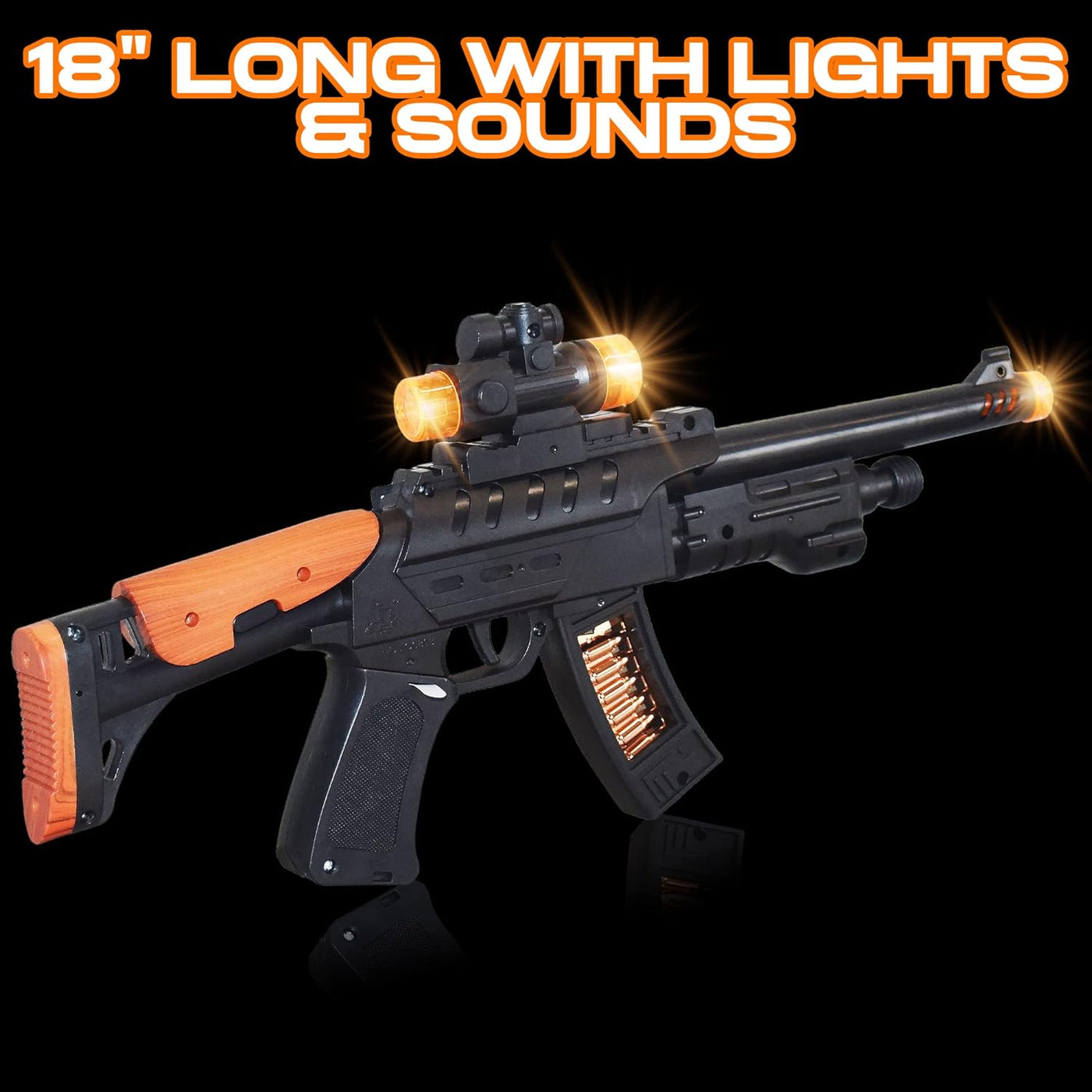 ArtCreativity Elite Ops Toy Gun for Kids - Machine Gun Toy for Boys with Moving Bullets, Flashing Lights, and Sounds Kids Guns - Battery Operated Toy Gun for Kids 8,9,10,11,12, in Colorful Gift Box