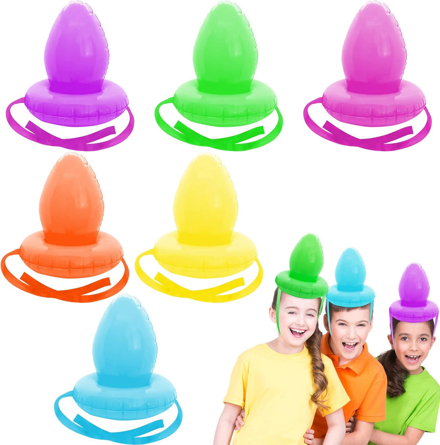 ArtCreativity Easter Egg Balancing Race Game, Kids Easter Activities with 6 Inflatable Eggs and 6 Basket Inflates, Easter Egg Relay Race Game, Easter Party Supplies for Kids, Egg Hunt Supplies