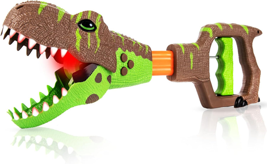 ArtCreativity Dino Grabber Toy for Kids with Lights & Sounds, Dinosaur Chomper with 3 Roaring Sounds and Red LED Light in Mouth, Cool Dinosaur Toys for Kids, Dinosaur Snapper, Batteries Included