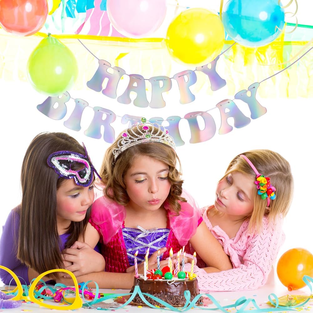 Iridescent Happy Birthday Banner