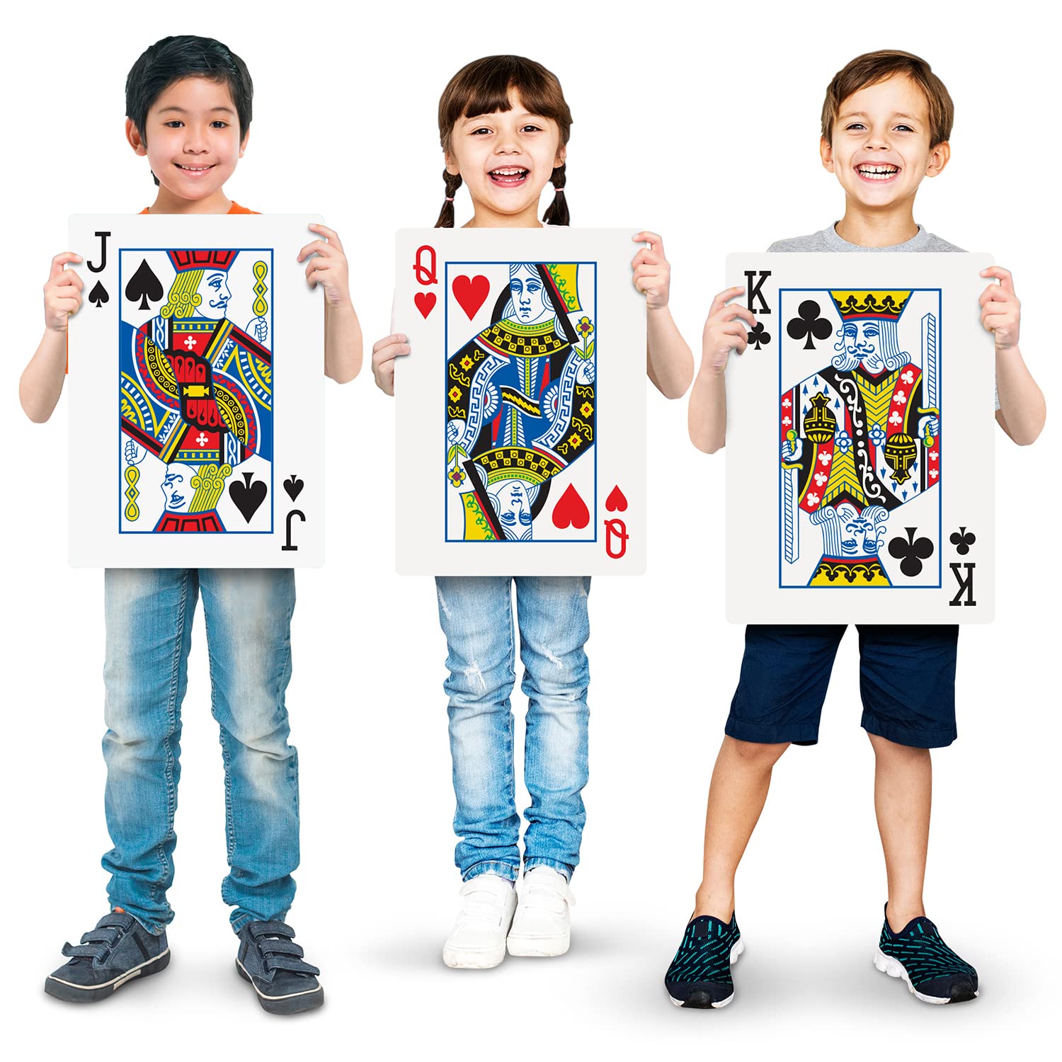 Giant Poker Jumbo Playing Cards - 10.5 Inches X 14.5 Inches - Extra Large Playing Cards Set with 2 Jokers - Huge Casino Game Cards for Kids and Adults - Oversize Poker Party Decorations - 1 Pack