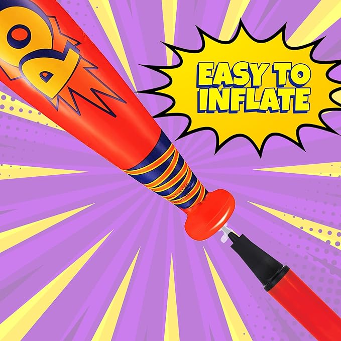 ArtCreativity 20 Inch Pow Inflatable Baseball Bats, (Pack of 12), Baseball Goodie Bags Favors & Superhero Birthday Boy Party Favors, Inflatable Toys for Kids, Carnival Party Prizes for Kids