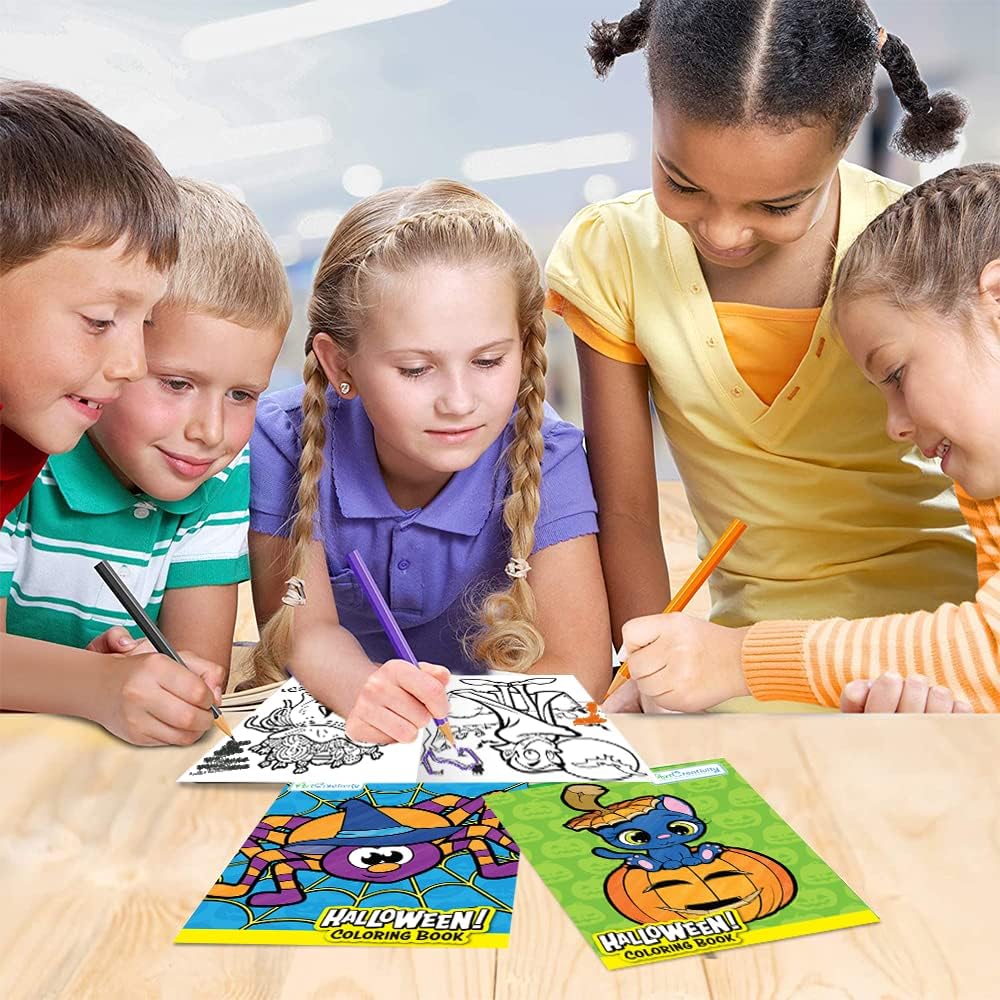 Halloween Coloring Books for Kids, Pack of 36, 5” x 7”