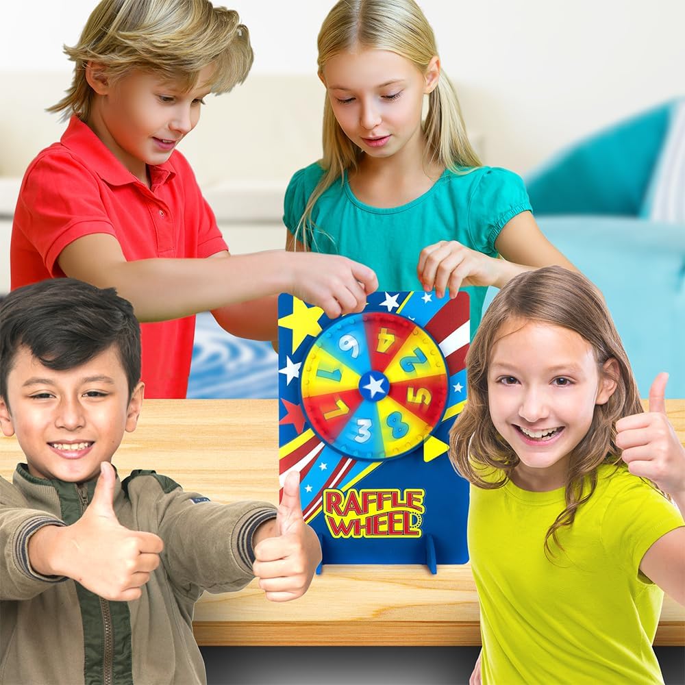 Tabletop Spinning Raffle Wheel with Stand Premium Quality Wood Spinning Carnival Wheel - Tabletop Prize Spinner Wheels for Boys and Girls, Kids’ Parties, Classroom and More