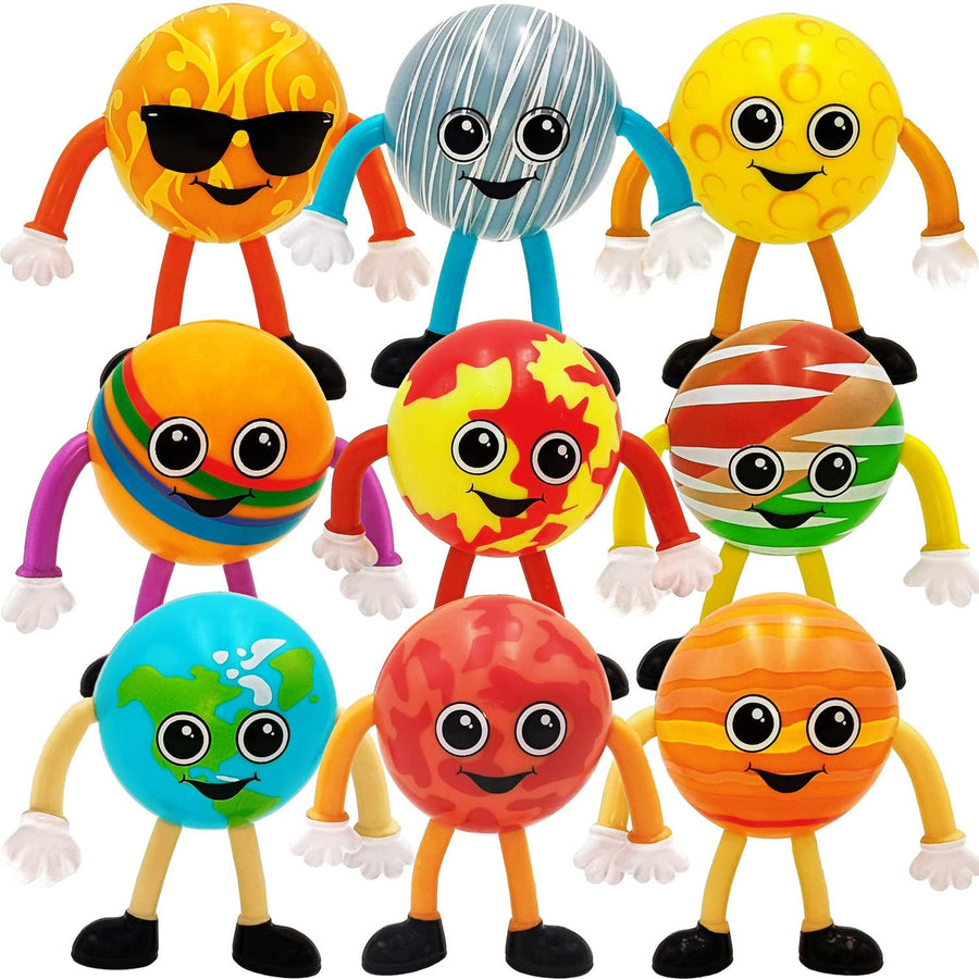 ArtCreativity Bendable Planets, Set of 11 (Upgraded), Bendable Planet Toys for Kids, Outer Space Party Favors for Boys & Girls, Stress Relief Fidget Toy for Kids, Goodie Bag Stuffers, Pinata Fillers