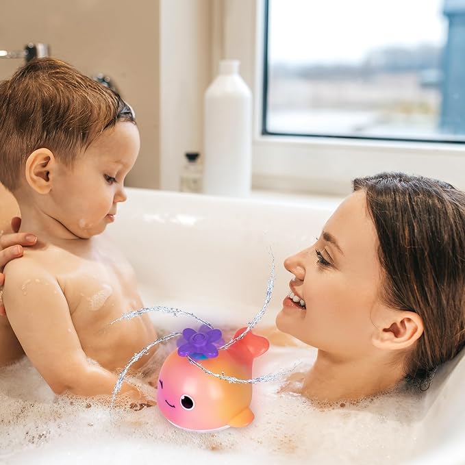 Light Up Whale Bath Toy Sprinkler
