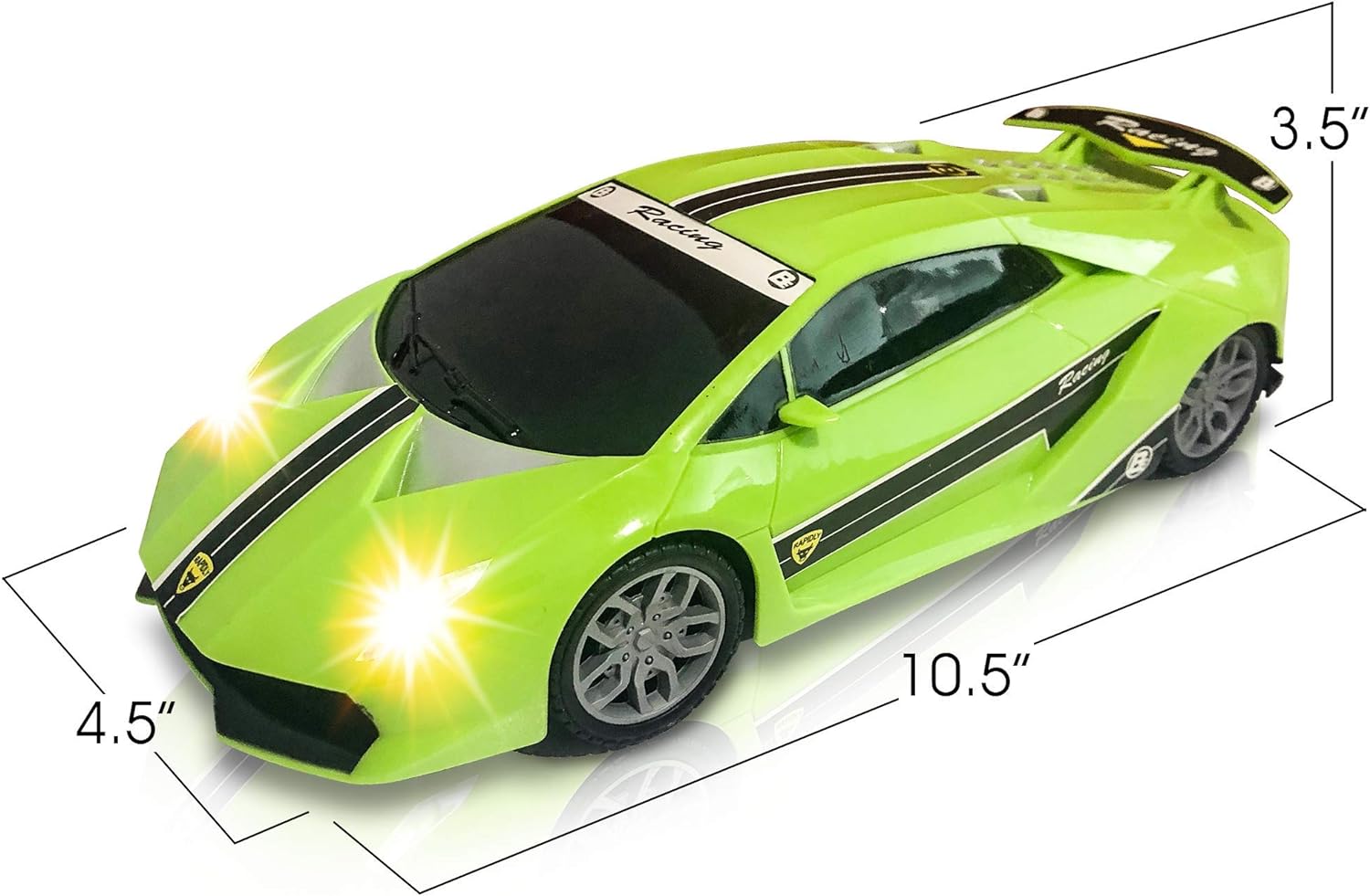 ArtCreativity Green Racer Car with Lights and Sounds, Light-Up Push n Go Racer Car for Kids, LED Headlights and Engine Sound, Best Birthday Gift for Boys, Girls, Toddlers Ages 3+