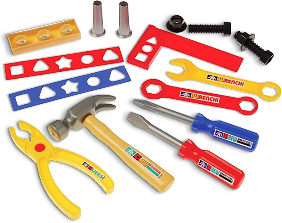 Toy Tool Set - 12 Pieces - Colorful Pretend Play Kit for Kids, Toddlers, Preschoolers