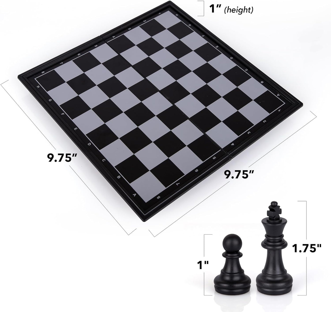 Magnetic Travel Chess Game, Foldable Portable Chess Board Game for Kids, Entertaining Road Trip Toys, Travel Games, and Desktop Toys for Adults