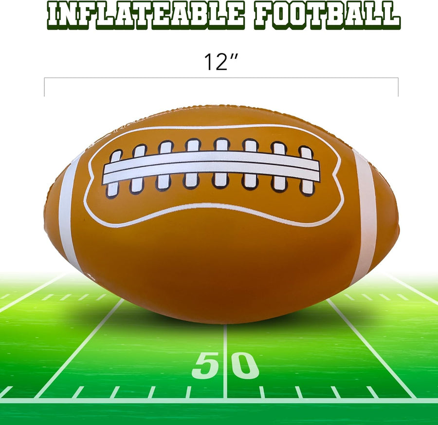 12 Pcs Inflatable Football for Football Party Decorations - Inflatable Blow Up Footballs with Touch Down Design - 12 Inches Long - Birthday Party Favors and Decor