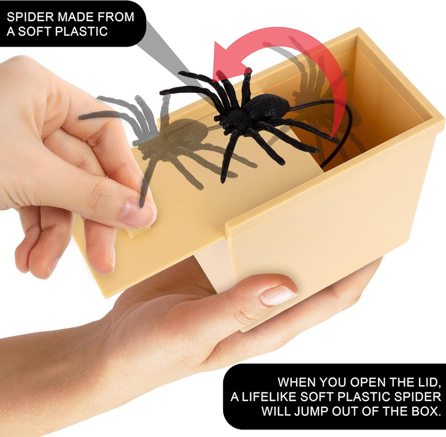 Spider in a Box Prank Toy, Realistic Spider Prank Gifts - with Moving Legs and Realistic Motion - Funny Surprise Gag Gifts for Adults and Kids - Realistic Bug Pranks