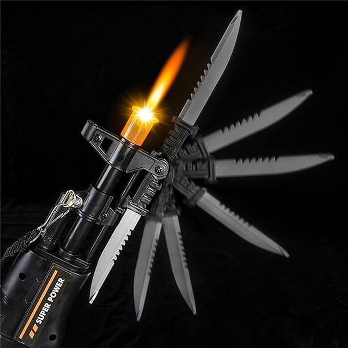 Light Up Toy Machine Gun with Folding Bayonet by ArtCreativity, Cool LED, Sound and Vibration Effect, 16 Inch Pretend Play Military Submachine Pistol, Halloween Prop Gun for Boys and Girls