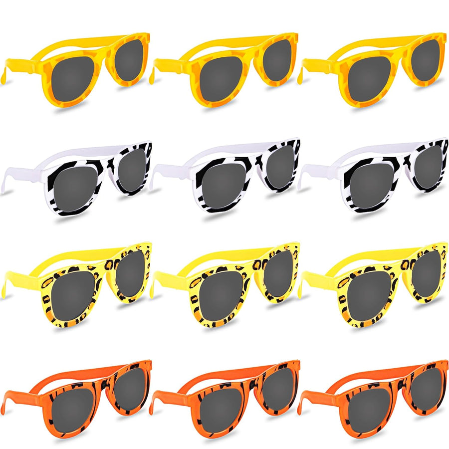 ArtCreativity Safari Sunglasses - Pack of 12 - Youth Size - Assorted Animal Prints - Summer Time Fun, Great Party Favor - Amazing Gift Idea for Boys-Girls