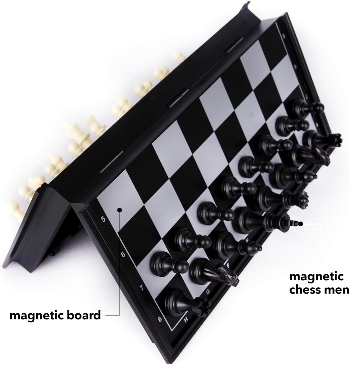 Magnetic Travel Chess Game, Foldable Portable Chess Board Game for Kids, Entertaining Road Trip Toys, Travel Games, and Desktop Toys for Adults