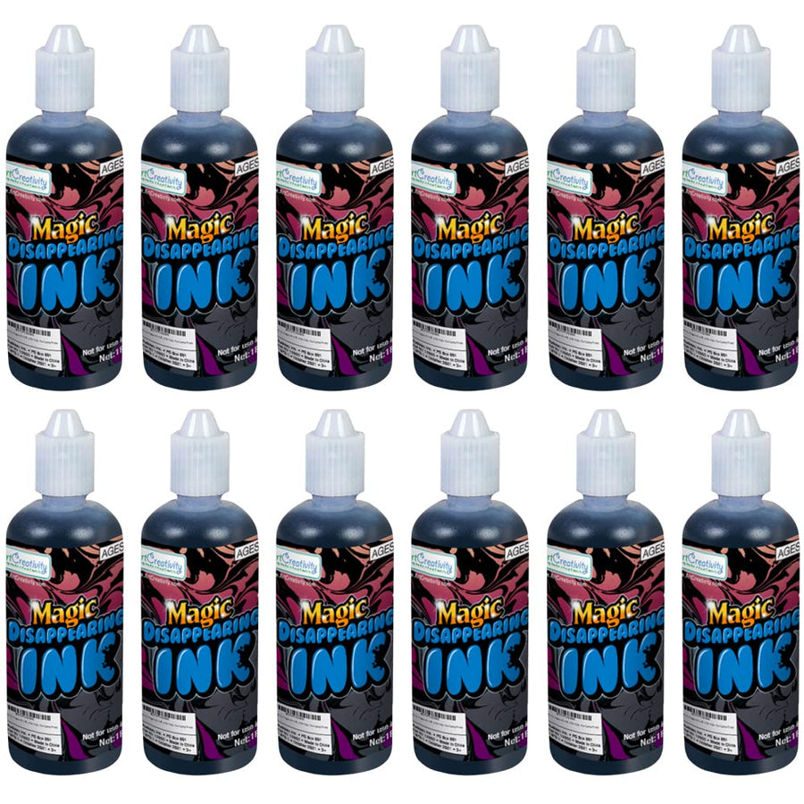 ArtCreativity Magic Ink in Blue - Pack of 12 - Includes 1-Ounce Squeezable Bottles - Magical Pranks and Jokes - Amazing Party Favor and Prize for Kids - Fun Camp Prizes