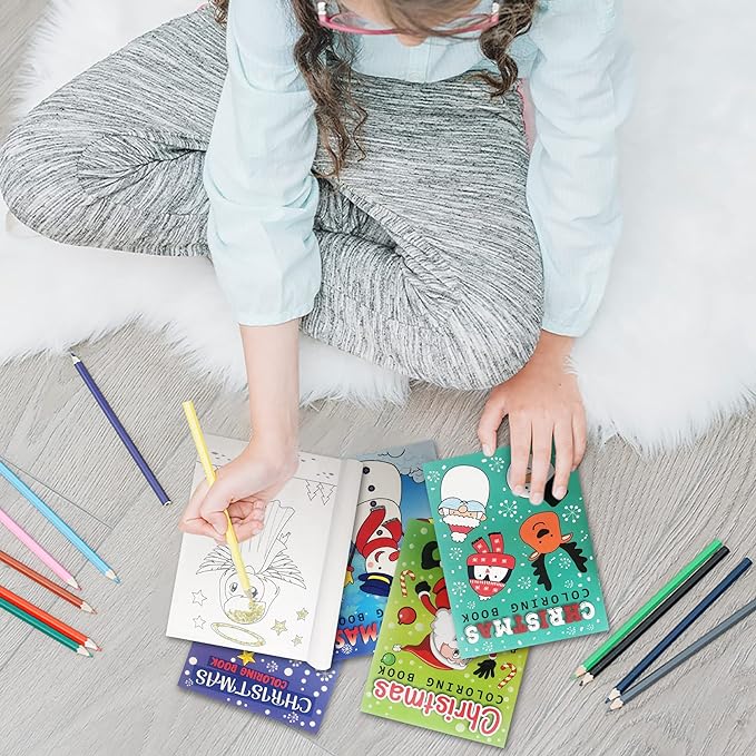Coloring Books for Kids Bulk, Pack of 20, 5” x 7” Holiday Christmas Coloring Book, Christmas Party Favors Activities for Kids,Christmas Goodie Bag Stocking Stuffers for Kids