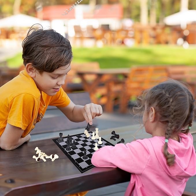 Magnetic Travel Chess Game, Foldable Portable Chess Board Game for Kids, Entertaining Road Trip Toys, Travel Games, and Desktop Toys for Adults