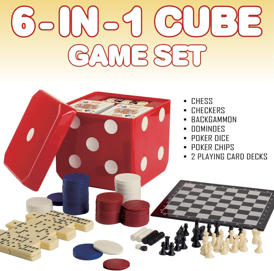 6-in-1 Dice Cube Game Set Board Game and Casino Set