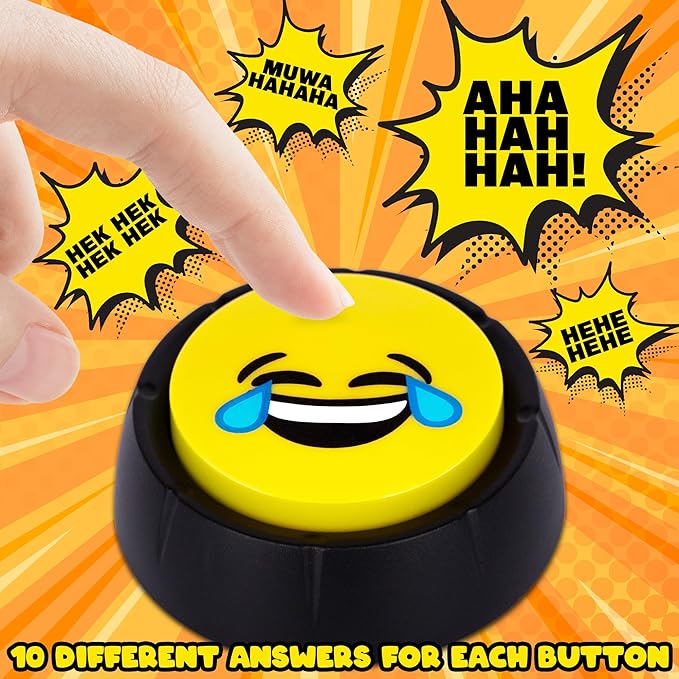 ArtCreativity Laugh Button - 1 Piece - Toy Noise Button with 10 Sound Variations - Funny Buttons with Sound - Novelty Toys for Adults and Kids - Birthday Party Favor and Goodie Bag Filler