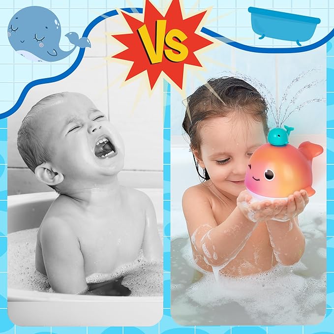 Light Up Whale Bath Toy Sprinkler