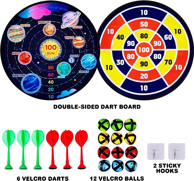 Large Reversible Dartboard for Kids