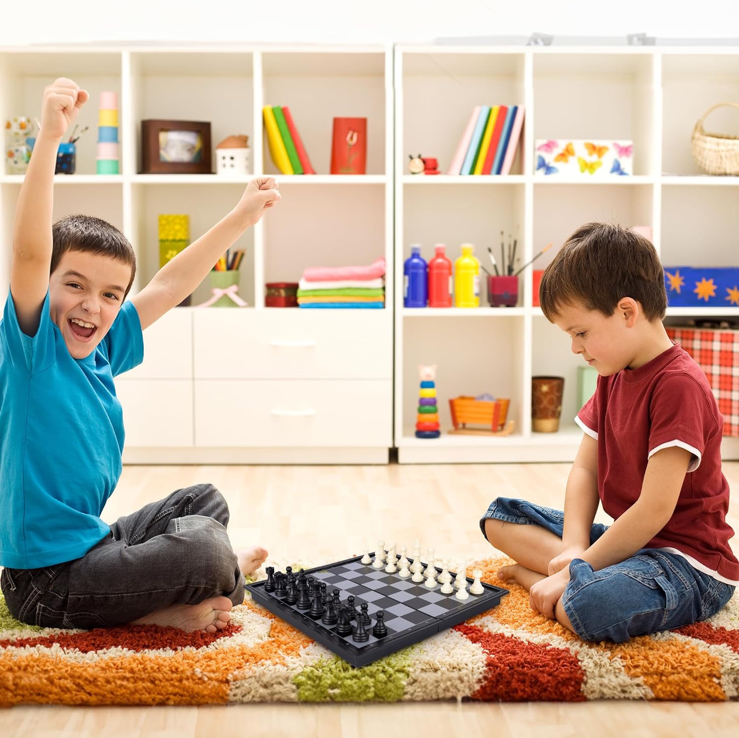 Magnetic Travel Chess Game, Foldable Portable Chess Board Game for Kids, Entertaining Road Trip Toys, Travel Games, and Desktop Toys for Adults