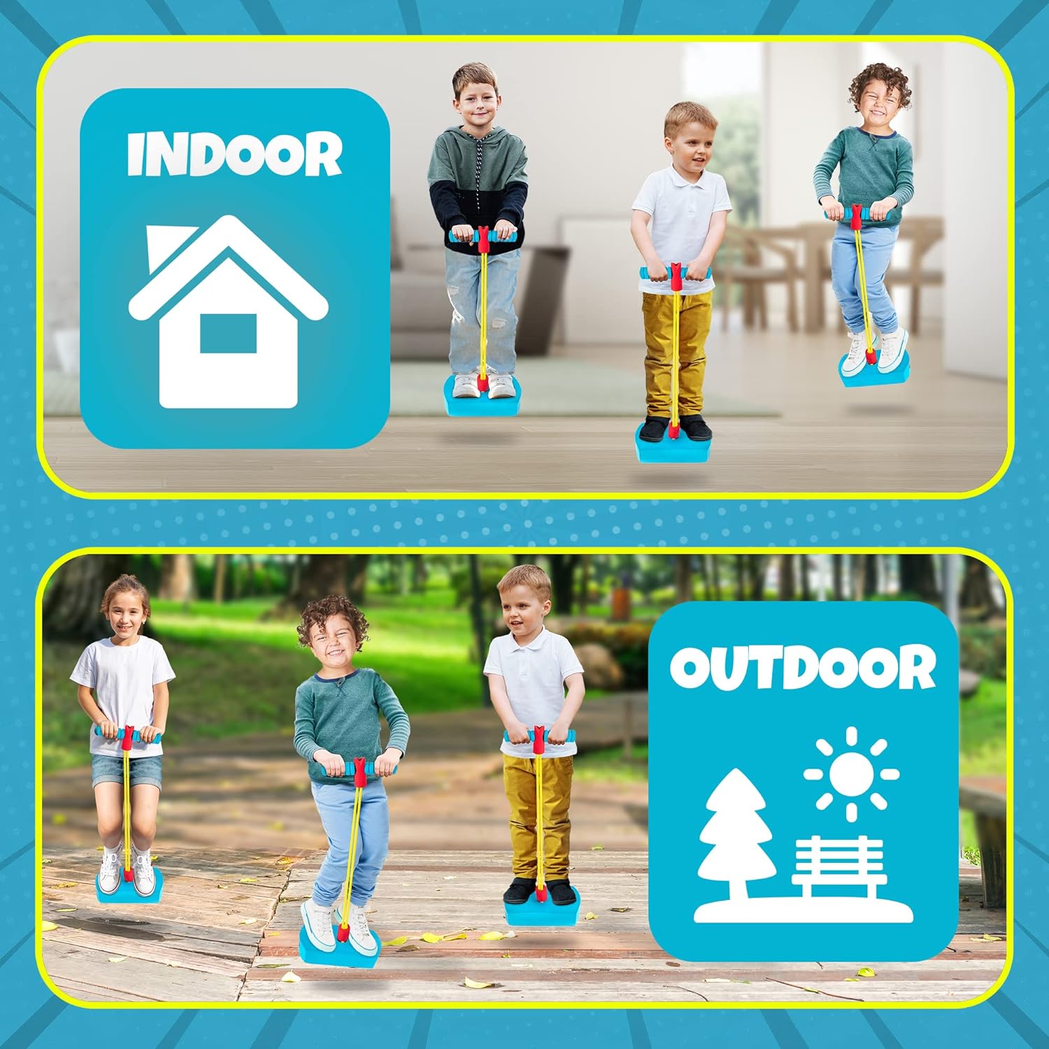 ArtCreativity Foam Pogo Jumper for Kids - Pogo Stick with Safe Foam Design - Kids’ Workout Equipment - Hopper Stick for Active Play Indoors and Outdoors - Gift for Boys and Girls 6 and Up