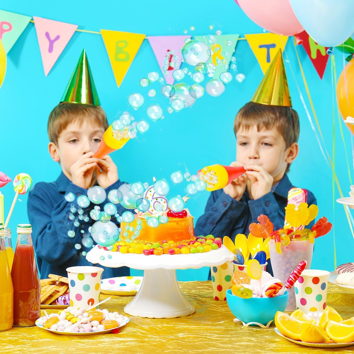 Mini Blizzard Bubble Blower Set by ArtCreativity - Set of 4 Bubble Blasters with 4 Bottles of Bubble Mixture - Vibrant Assortment of Color - Non-Toxic Plastic - Fun Summer Toys for Boys and Girls