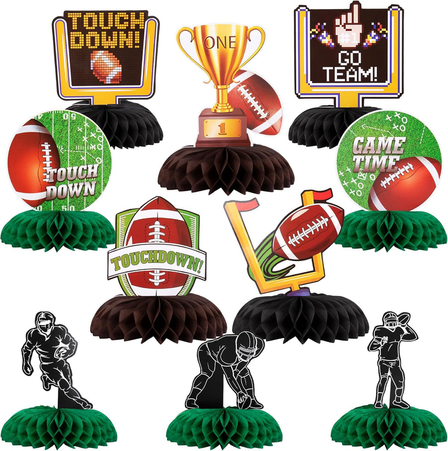 Football Centerpieces for Table - Set of 10 - Sports Football Party Table Centerpiece Decoration - Football Table Party Supplies for Tailgates - Football Birthday Party Centerpiece Decor