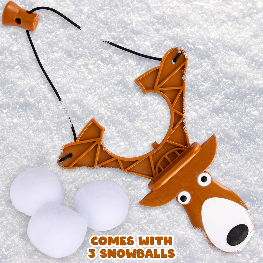 Reindeer Slingshot with 3 Balls - Kids Slingshot Toy - Shoots Balls Over 10 Feet - Cool Christmas Toys for Kids - Sling Shot Outdoor Toys - Holiday Stocking Stuffers for Boys Ages 8-12