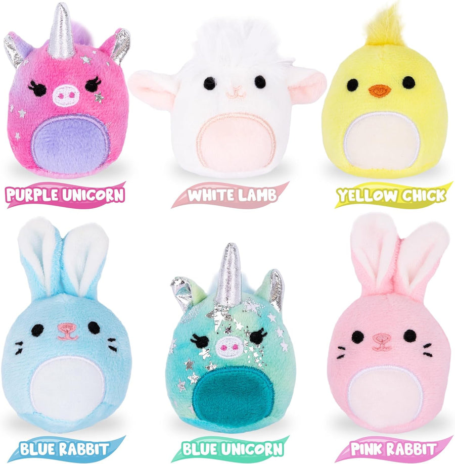 ArtCreativity Bulk Easter Stuffed Animals - Set of 6 Plush Easter Toys - Stuffed Animals for Kids in Pastel Colors - Chick, Bunny, Unicorn, and Lamb Designs - Easter Basket Stuffers for Ages 3 and Up