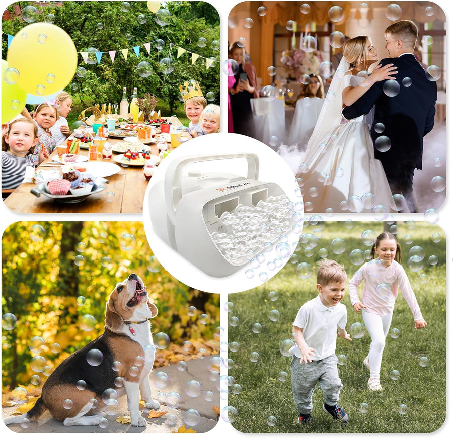 ArtCreativity Electric Bubble Machine for Kids with Concentrated Bubble Solution, Plug-in Automatic Bubble Machine, Blows Up to 8000 Bubbles Per Minute, Dual Fan Bubble Blower for Kids Party