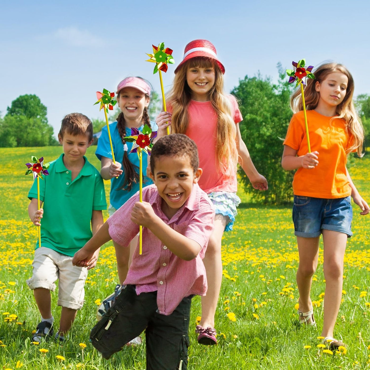 ArtCreativity 8-Point Pinwheels Set - Pack of 24 - Assorted Colors - Fun Carnival Toy and Party Favor - Amazing Gift Idea for Boys and Girls Ages 3+