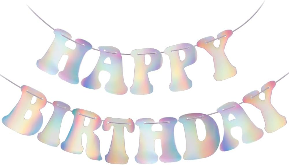 Iridescent Happy Birthday Banner