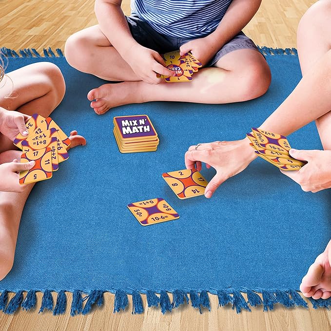 Mix N' Math Card Game for Kids - 130 Cards - Includes Problems, Solutions, & Wild Cards - The Math Games That Makes Learning Math Fun - Educational Math Matching Card Game for Hours of Rewarding Fun