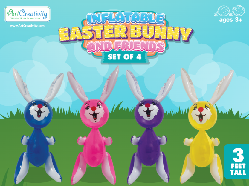 Rabbit with Carrot Inflates - Set of 4 - 3 Ft
