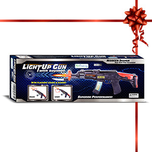 Light Up Toy Machine Gun with Folding Bayonet by ArtCreativity, Cool LED, Sound and Vibration Effect, 16 Inch Pretend Play Military Submachine Pistol, Halloween Prop Gun for Boys and Girls