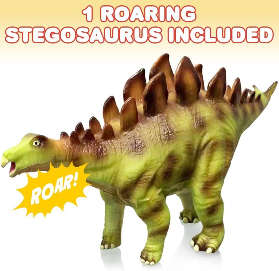 ArtCreativity Soft Stegosaurus Dinosaur Toy with Roaring Sounds, Large Soft Touch Dinosaur Toy with Sounds, Free Standing Dinosaur Toy for Kids, Great for Imaginative Play