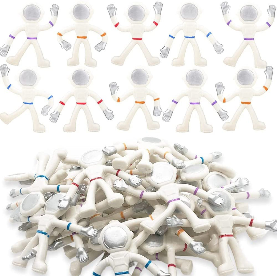 ArtCreativity Mini Bendable Astronaut Figurines, Set of 48, Astronaut Toys for Kids in 4 Assorted Colors, Great as Outer Space Party Favors, Galaxy Party Supplies, and Stress Relief Fidget Toys