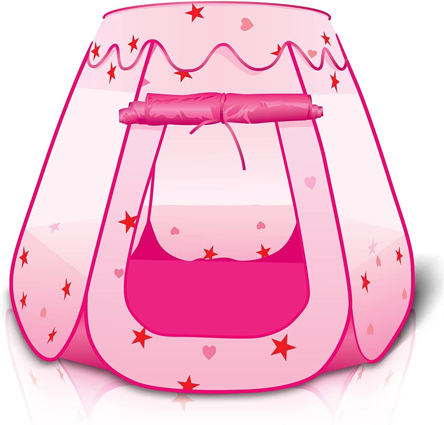 Princess Pop Up Tent, Kids Playhouse Tent with a Carry Bag, Foldable Princess Tent for Girls and Boys with Mesh Windows for Ventilation, Adorable Princess Party Decorations, Pink