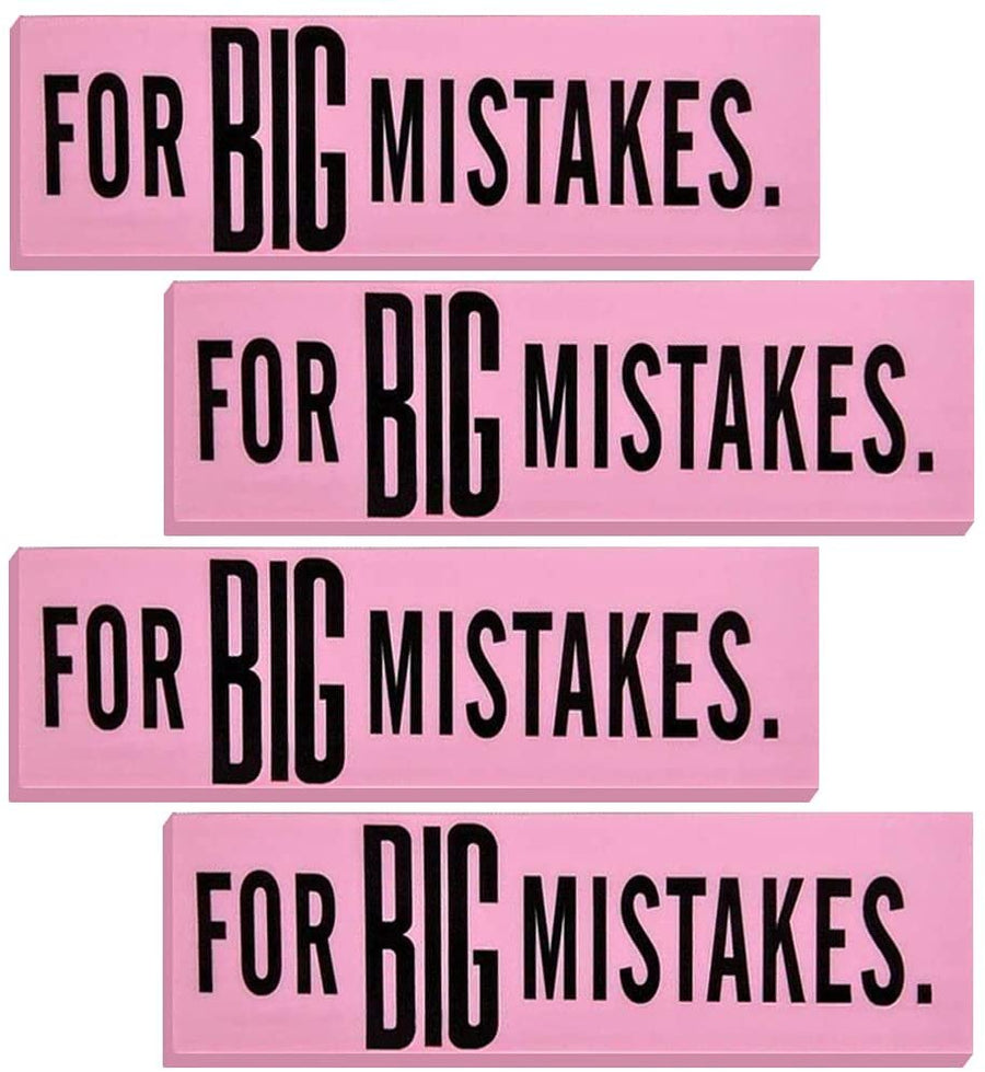 ArtCreativity Pink Mistake Erasers for Kids, Pack of 4, Really Big Erasers, 5.5 Inch Giant Pencil Rubber, Cool Back to School Stationery Supplies for Boys and Girls, Joke Gag Gifts for Adults