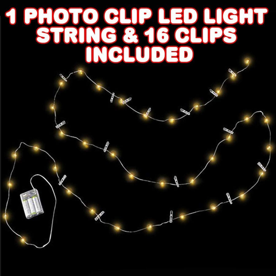 ArtCreativity Photo Clip LED Light String, 48 Inches Long, Decorative Fairy LED Lights for Kids and Adults, Enchanting Wedding, Party, and Bedroom Décor, for Hanging Photos, Artwork, and Memorabilia